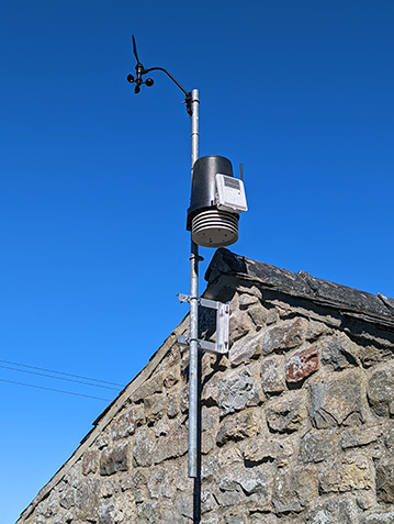 Gatehouse Weatherstation's new mounting position since June 2022